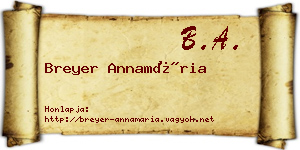 Breyer Annamária névjegykártya